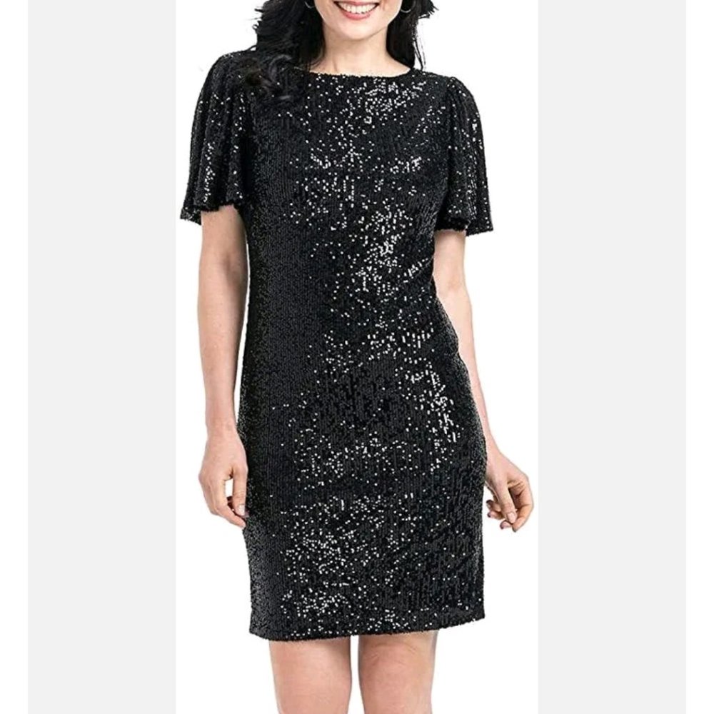 New Hilary Radley Back Sequin Dress Coctail Party Dancing Size S